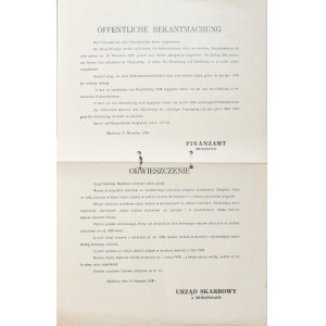 Offentliche Bekantmachung, Myślenice, 10.11.1939 r.