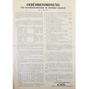 Gebuhrenordnung fur Schornsteinfeger im Distrikt Krakau, 1941