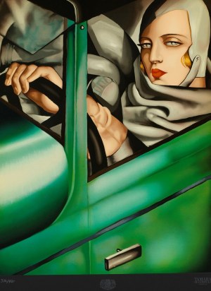 Tamara Łempicka, Autoportret w zielonym Bugatti, 1932/1991