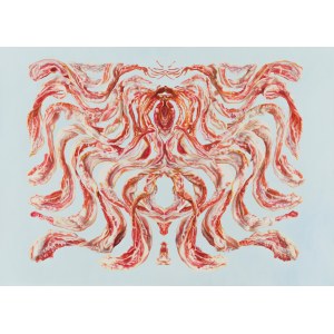 Monika Malewska, Bacon wreath after Bridget Riley #1, 2012