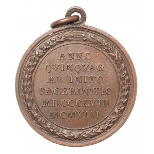 Watykan Pius X medal 50 lat kapłaństwa 1908