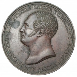 Niemcy Aleksander I medal żałobny 1825