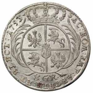 Augustus III 2 złote (8 groats) 1753