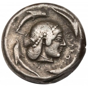 Grecja Sycylia Syrakuzy AR-tetradrachma 485-479 p.n.e.