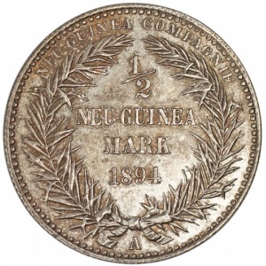 Niemcy Nowa Gwinea 1/2 marki 1894