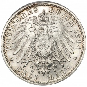 Bavaria Ludwig III 3 mark 1914