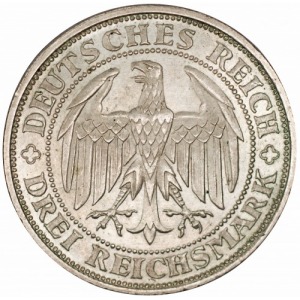 Weimar Republic 3 mark 1929 Muldenhütten 