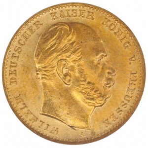 Prusy Wilhelm 10 marek 1872 A NGC MS 66