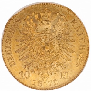 Prusy Wilhelm 10 marek 1872 A NGC MS 66