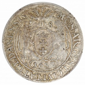 John II Casimir ort (1/4 thaler) 1658/7 DL Gdańsk (Danzig) PCGS AU55