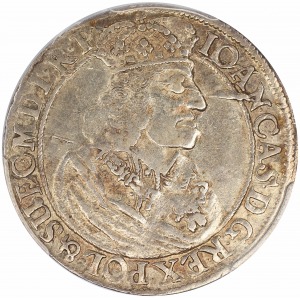 John II Casimir ort (1/4 thaler) 1660 DL Gdańsk (Danzig) PCGS AU55