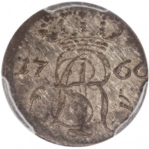 Stanisław August Poniatowski szeląg 1766 FLS Gdańsk PCGS AU58