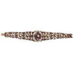Austria , silver gildish Bracelet with sapphires, pearls and rubins