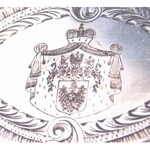 Poland, silver plate with a cover for serving dishes with arms Radziwiłł 