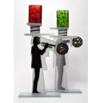 Pati Dubiel ( b.1977), Monogreen&amp;Monogred glass candle holders, 2020