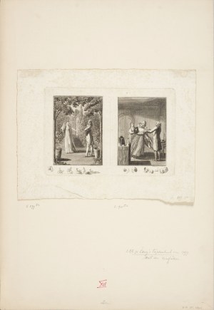 Daniel CHODOWIECKI, 2 Z 8 ILUSTRACJI DO DAS MÄDCHEN AUS DER WALDHÜZE CARLA LANGA, 1799