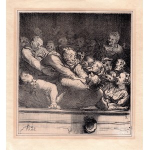 Honoré DAUMIER, DYSKUSJA LITERACKA NA DRUGIM BALKONIE Z SERII SZKICE ZROBIONE W TEATRZE