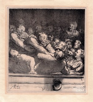 Honoré DAUMIER, DYSKUSJA LITERACKA NA DRUGIM BALKONIE Z SERII SZKICE ZROBIONE W TEATRZE