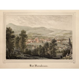 CIEPLICE ŚLĄSKIE-ZDRÓJ (obecnie dzielnica Jeleniej Góry), Panorama miasta; anonim, pochodzi z: Borussia, Museum für preussische Vaterlandskunde, Drezno 1838- ...