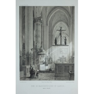 GDAŃSK, Wnętrze Bazyliki Mariackiej, rys. i lit. Julius Greth, odbili bracia Delius w Berlinie, pochodzi z  ...