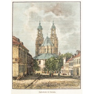 GNIEZNO, Katedra, ryt. Navellier & Marie, rys. Hubert Clerget, pochodzi z: Malte-Brun, Victor Adolphe, L’Al ...