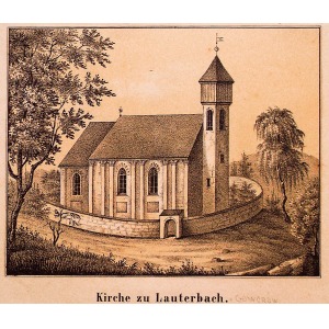 GOWORÓW, Kościół św. Piotra i Pawła (?), lit. Friedrich August Pompejus, pochodzi z: Album der Grafschaf ...