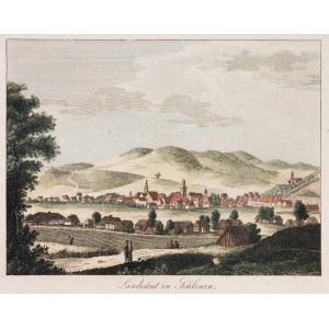 KAMIENNA GÓRA, Panorama miasta; pochodzi z: Fischer, Friedrich Emmanuel; Stuckart, Carl Friedrich, Zeitgeschichte d ...