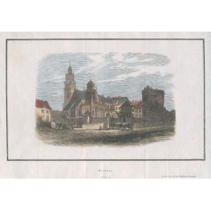 KRAKÓW, Widok na Kaplicę Zygmuntowską na Wawelu, anonim, pochodzi z: Illustrirten Magazins, 1846; drzew. s ...