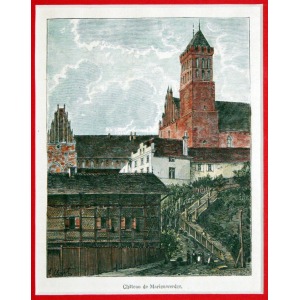 KWIDZYN, Fragment zamku, ryt. Navellier i Marie, rys. Hubert Clerget, pochodzi z: Malte-Brun, Victor Adolphe, ...