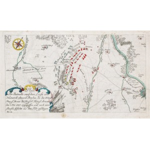 LUTYNIA, Plan bitwy pod Lutynią (5 XII 1757) między oddziałami Fryderyka II a wojskami austriackimi; pocho ...