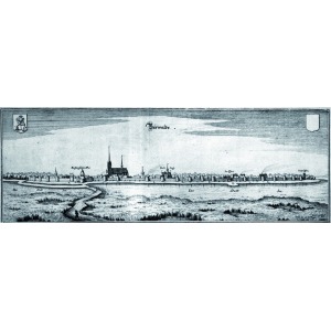 MIESZKOWICE, Panorama miasta, ryt. Matthäus Merian, pochodzi z: Zeiler, Martin, Topographia Electoratus Brandenb ...