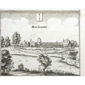 MIRONICE, Widok na folwark klasztorny, ryt. Matthäus Merian, pochodzi z: Zeiler, Martin, Topographia Electora ...