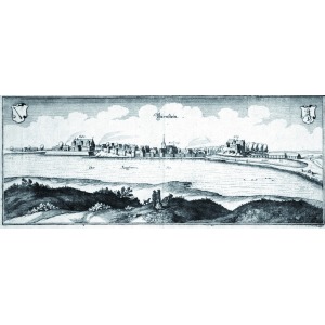 PEŁCZYCE, Panorama miasta, ryt. Matthäus Merian, pochodzi z: Zeiler, Martin, Topographia Electoratus Brandenb ...