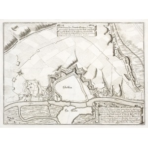 SZCZECIN, Plan oblężenia miasta w 1677 r. przez wojska Fryderyka Wilhelma I; pochodzi z: Theatrum Europaeum, ...