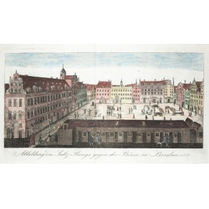 WROCŁAW, Rynek Solny i gmach giełdy; ryt. Friedrich Gottlob Endler według I.F. Schwartza, pochodzi z: Carl  ...