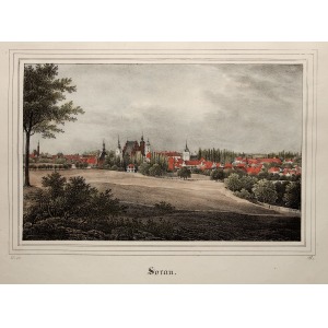 ŻARY, Panorama miasta; anonim, pochodzi z: Borussia, Museum für preussische Vaterlandskunde, Drezno 1838- ...