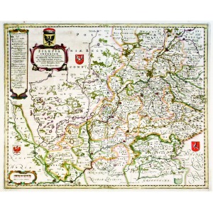 DOLNY ŚLĄSK, Mapa Dolnego Śląska; oprac. Jonas Scultetus, ryt. i wyd. Johannes Janssonius, Amsterdam, ok. 1640; ...
