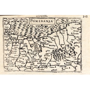 POMORZE, Mapa Pomorza, pochodzi z atlasu Petrusa Bertiusa Caert Thresoor, wyd. Cornelis Claesz, Amsterdam 160 ...