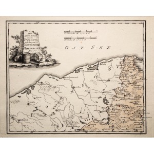 PRUSY ZACHODNIE, Mapa północnej części prowincji Prusy Zachodnie z Pomorzem Gdańskim, arkusz nr 57, pochodzi z n ...