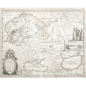 ROSJA (ros. Россия), Mapa Rosji, Matthäus Merian, Frankfurt n. Menem, ok. 1640 – pomniejszony wariant mapy Rosji autor ...