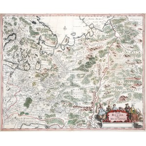 ROSJA (ros. Россия), Mapa Rosji, ryt. I. Lhuilier, wyd. Frederik de Wit, Amsterdam, ok. 1690; nota wyd. przy prawej kraw