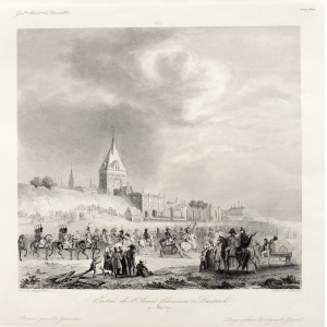 GDAŃSK, Wkroczenie wojsk Napoleona do miasta (27 V 1807); ryt. Aubert według obrazu Adolphe'a Roehna, rys.  ...