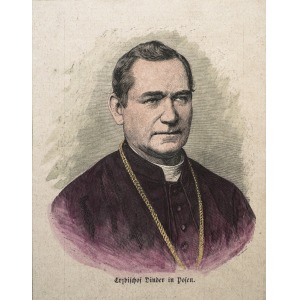 POZNAŃ, Portret arcybiskupa gnieźnieńskiego Juliusza Dindera (1830-1890), anonim, pochodzi z: Allgemeine I ...