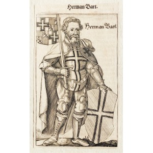 HENRYK VON TUNNA, zwany Bart., Wielki mistrz krzyżacki w latach 1206-1209, portret sylwetkowy; pochodzi z: Hartknoch, Krzysztof, A ...