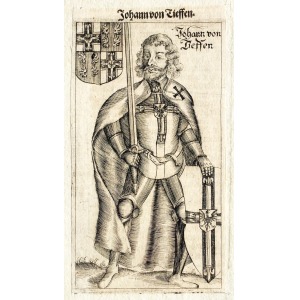 JAN VON TIEFFEN (zm. 1497), Wielki mistrz krzyżacki w latach 1489-1497; portret sylwetkowy, pochodzi z: Hartknoch, Krzysztof, A ...