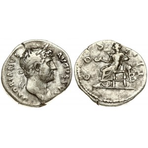 Roman Empire 1 Denarius (125-128) Hadrian 117-138. Rome. Obverse: HADRIANVS AVGVSTVS; laureate head right...