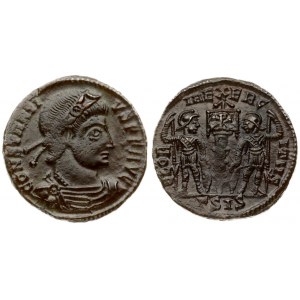 Roman Empire Æ 1 Nummus (317-340 AD) Constantine II (317-340 AD). Siscia. Obverse: diademed...
