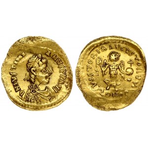 Byzantine Empire 1 Tremissis (527-565) Justinian I (527-565).  Obverse: Pearl diademed; draped; cuirassed bust right...