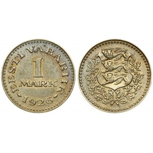 Estonia 1 Mark 1926 Obverse: National arms within wreath. Reverse: Denomination. Nickel-Bronze. KM 5