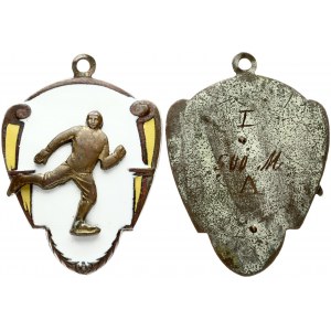 Latvia Sport Badge (1920-1930) Bronze. Enamel. Weight approx: 15.77 g. Diameter: 42x30 mm